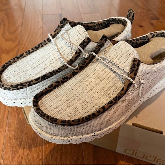 Hey Dude Shoes - Cheetah Print Hey Dudes by Buckle. Brand new limited edition Hey Dudes. Size 8.